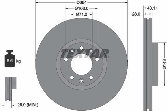 Textar 92232305 - Disc frana aaoparts.ro