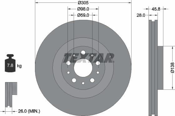 Textar 92237603 - Disc frana aaoparts.ro