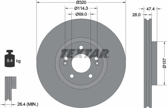 Textar 92237805 - Disc frana aaoparts.ro