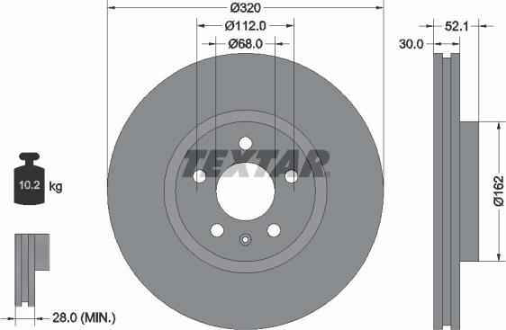 Textar 92229303 - Disc frana aaoparts.ro