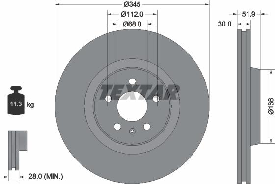 Textar 92229205 - Disc frana aaoparts.ro