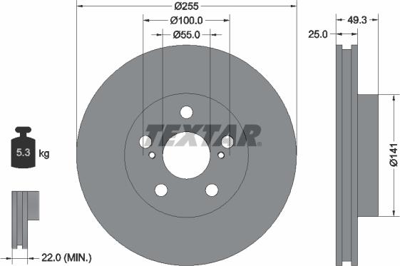 Textar 92225003 - Disc frana aaoparts.ro