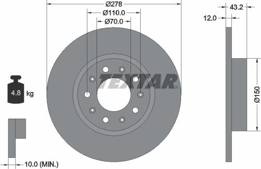 Textar 92221000 - Disc frana aaoparts.ro