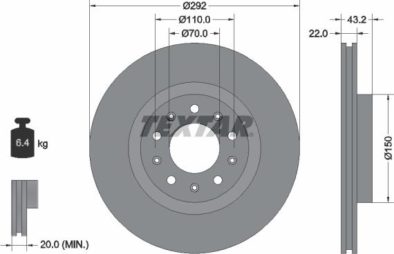 Textar 92221100 - Disc frana aaoparts.ro