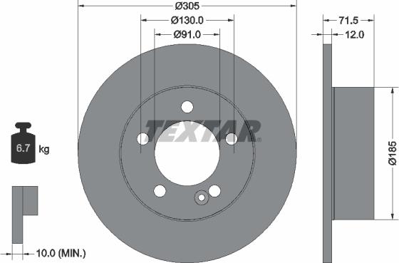 Textar 92228800 - Disc frana aaoparts.ro