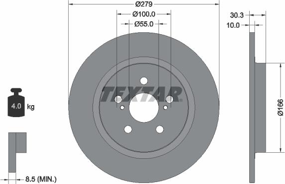 Textar 92228303 - Disc frana aaoparts.ro