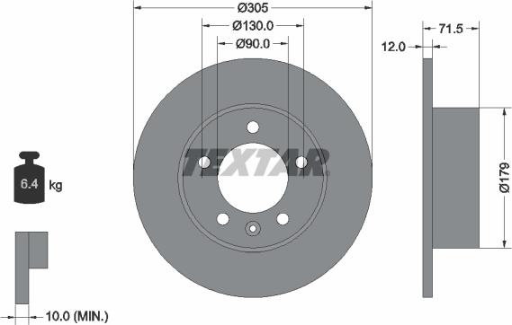 Textar 92228700 - Disc frana aaoparts.ro