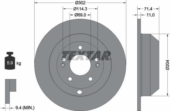 Textar 92223403 - Disc frana aaoparts.ro