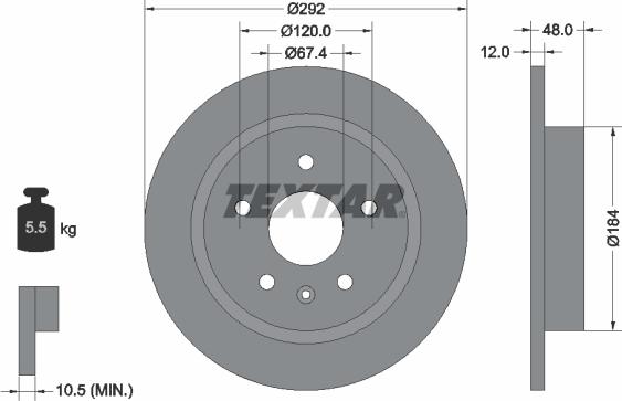 Textar 92222903 - Disc frana aaoparts.ro