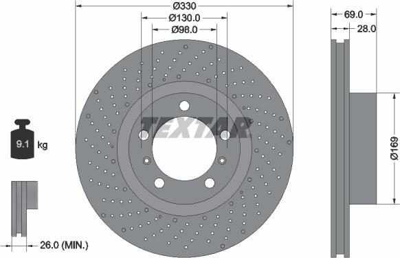 Textar 92279605 - Disc frana aaoparts.ro