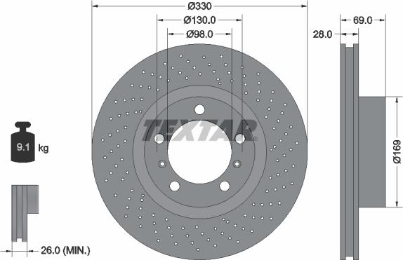 Textar 92279705 - Disc frana aaoparts.ro