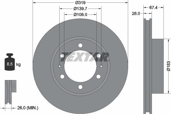 Textar 92274903 - Disc frana aaoparts.ro