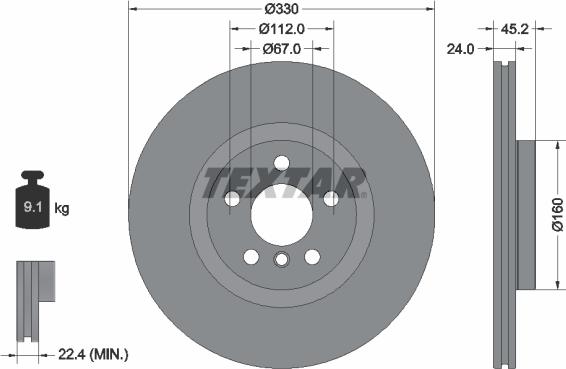 Textar 92274405 - Disc frana aaoparts.ro