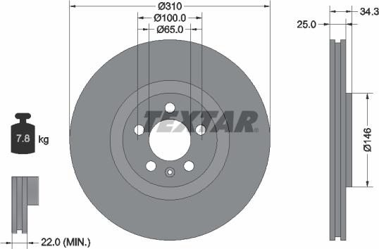 Textar 92275905 - Disc frana aaoparts.ro