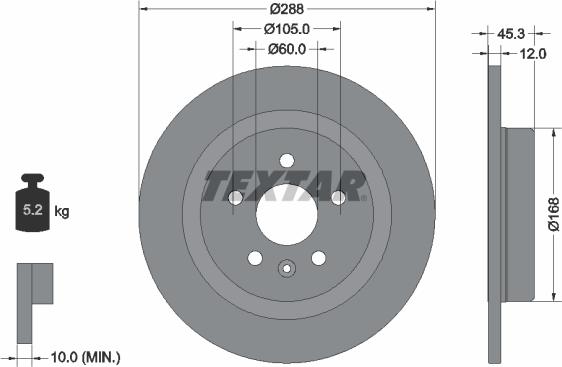 Textar 92275203 - Disc frana aaoparts.ro