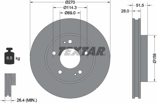 Textar 92270803 - Disc frana aaoparts.ro