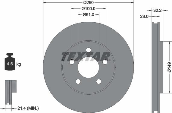 Textar 92271603 - Disc frana aaoparts.ro