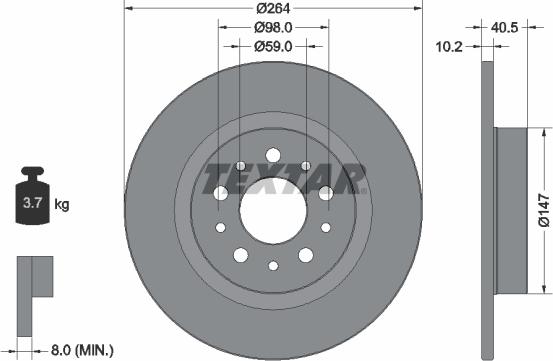 Textar 92271703 - Disc frana aaoparts.ro