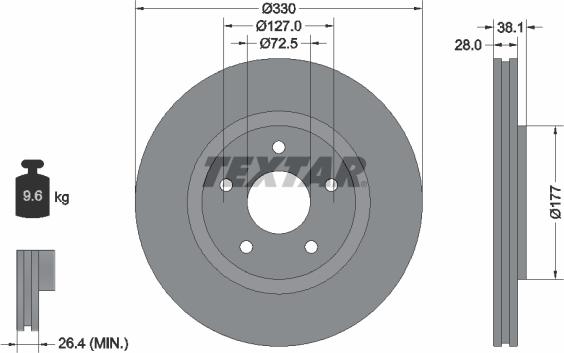 Textar 92278903 - Disc frana aaoparts.ro