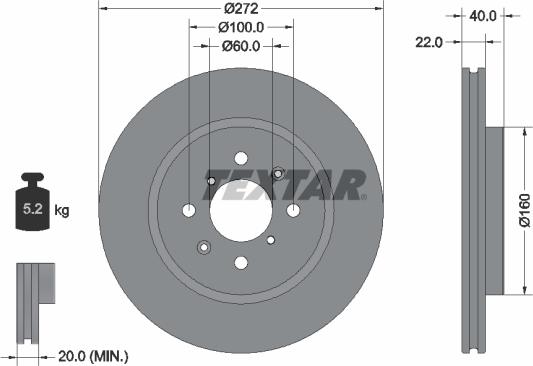 Textar 92278203 - Disc frana aaoparts.ro