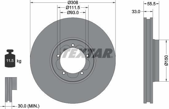 Textar 92273003 - Disc frana aaoparts.ro