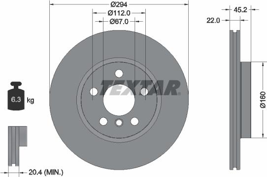 Textar 92273105 - Disc frana aaoparts.ro