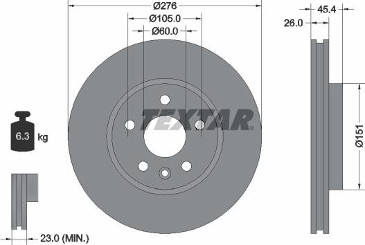 Textar 92277103 - Disc frana aaoparts.ro