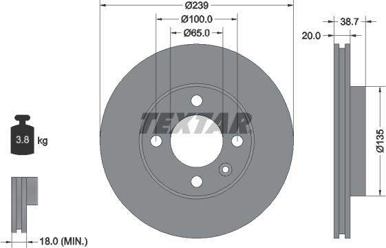 Textar 92012103 - Disc frana aaoparts.ro