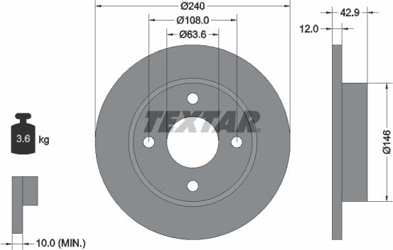 Textar 92075303 - Disc frana aaoparts.ro