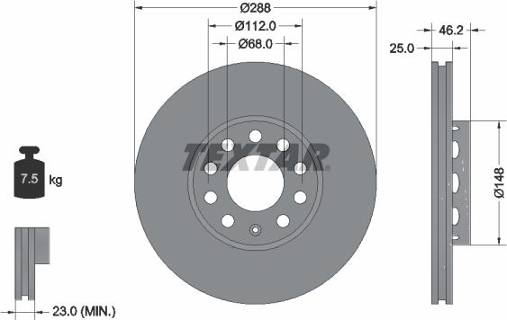 Textar 92057605 - Disc frana aaoparts.ro