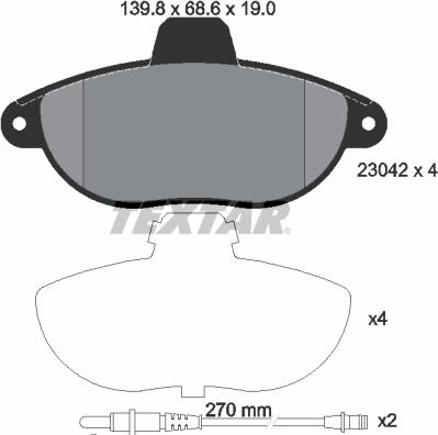 Textar 89004700 - Set frana, frana disc aaoparts.ro