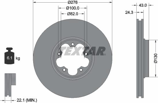 Textar 92110003 - Disc frana aaoparts.ro