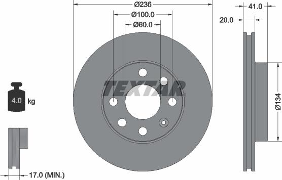 Textar 92029603 - Disc frana aaoparts.ro