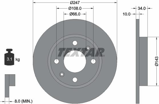 Textar 92029803 - Disc frana aaoparts.ro