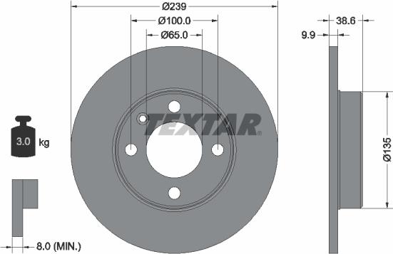 Textar 92009303 - Disc frana aaoparts.ro