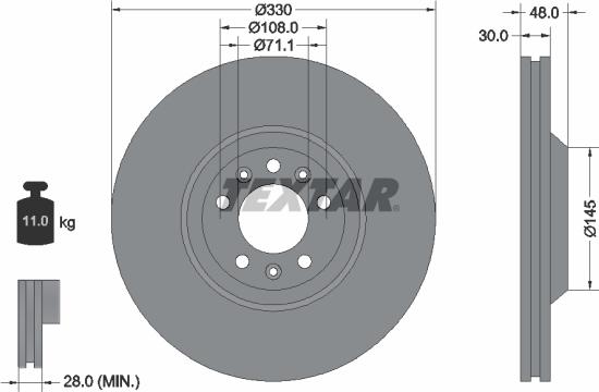 Textar 92129503 - Disc frana aaoparts.ro