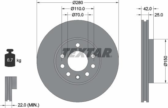 Textar 92091903 - Disc frana aaoparts.ro