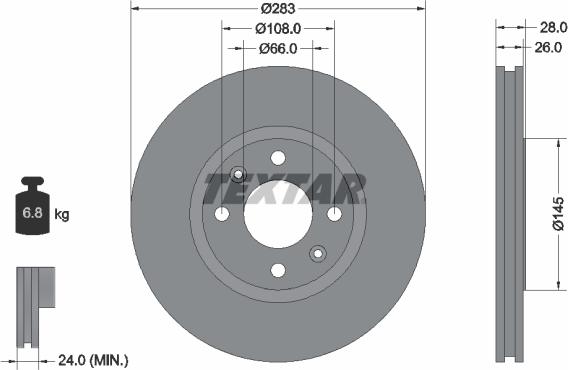 Textar 92078703 - Disc frana aaoparts.ro