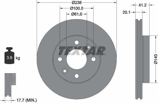 Textar 92036203 - Disc frana aaoparts.ro