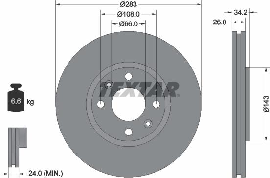 Textar 92111603 - Disc frana aaoparts.ro