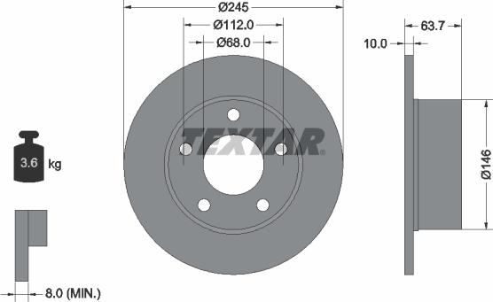 Textar 92057503 - Disc frana aaoparts.ro