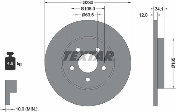 Textar 92109703 - Disc frana aaoparts.ro