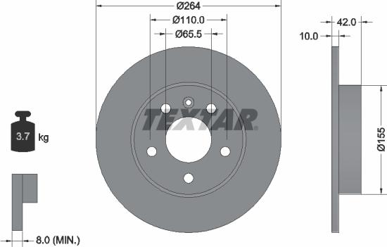 Textar 92092103 - Disc frana aaoparts.ro