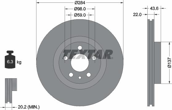 Textar 92046803 - Disc frana aaoparts.ro