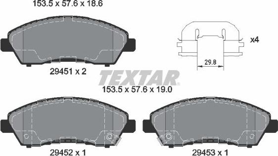 Textar 2945101 - Set placute frana,frana disc aaoparts.ro