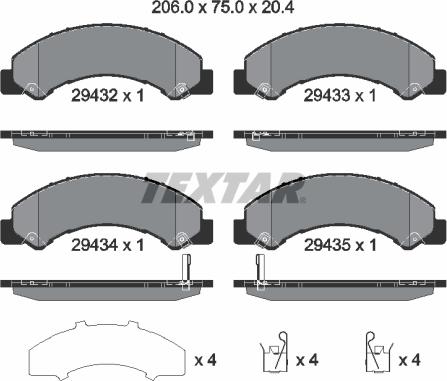 Textar 2943201 - Set placute frana,frana disc aaoparts.ro