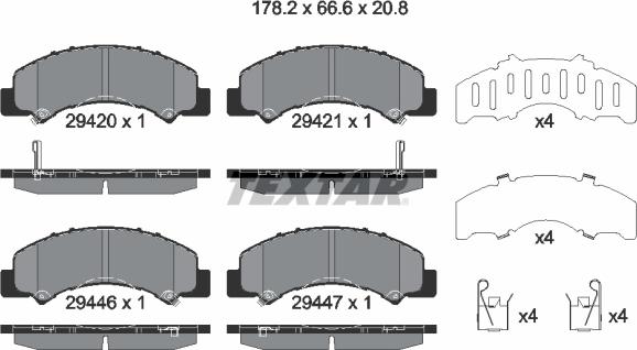Textar 2942001 - Set placute frana,frana disc aaoparts.ro