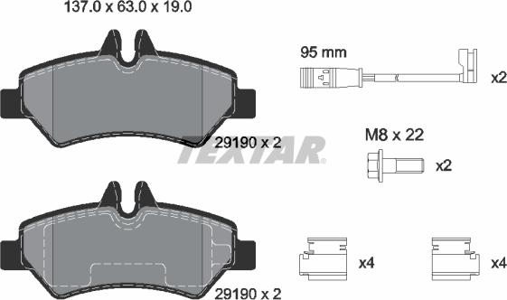 Textar 2919001 - Set placute frana,frana disc aaoparts.ro