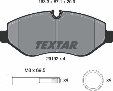 Textar 2919209 - Set placute frana,frana disc aaoparts.ro