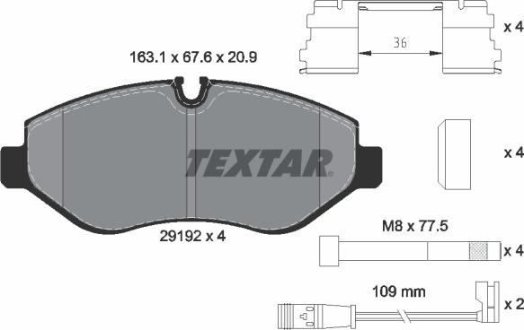 Textar 2919202 - Set placute frana,frana disc aaoparts.ro